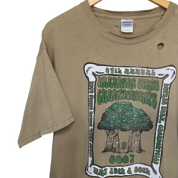 VTG Y2K Distressed Hippie Arkansas Graphic Tee shirt - Picture 4 of 11